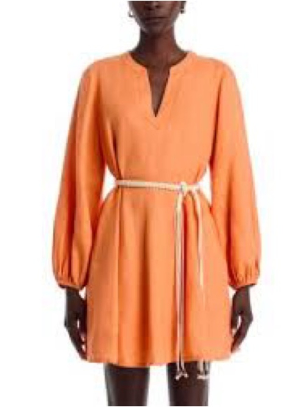 Tommy Bahama Orange Linen Blend Mini Dress Rope Belt Size Large - Picture 9 of 10